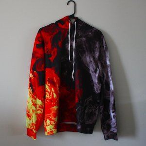 Flame smoke hooded sweatshirt size L